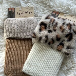 LeGale Women's Boot Toppers - Cream and Brown